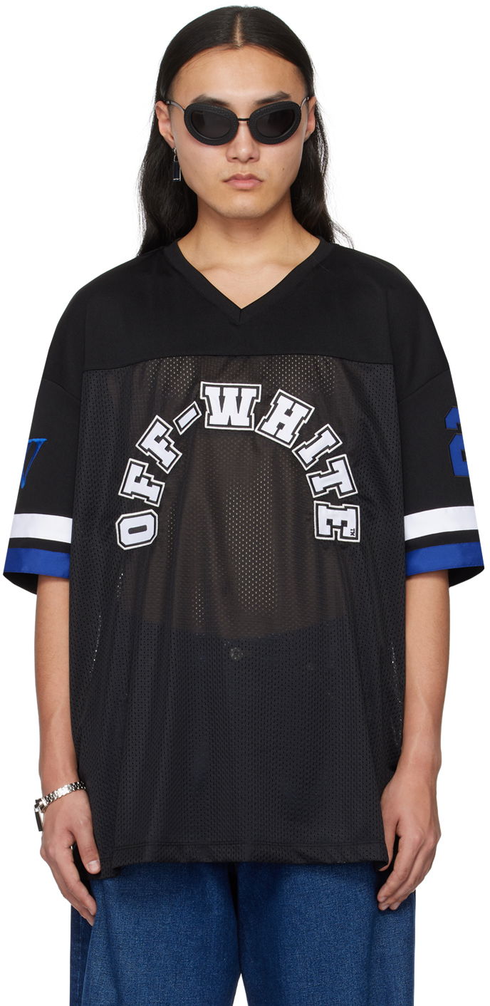 T-paita Off-White Black Football T-Shirt Musta | OMAA169S24JER0011001
