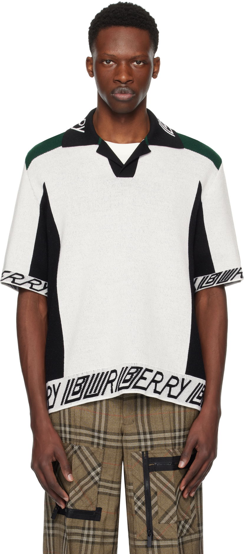 Villapaita Burberry Burberry Logo Trim Wool Polo Valkoinen | 8110074