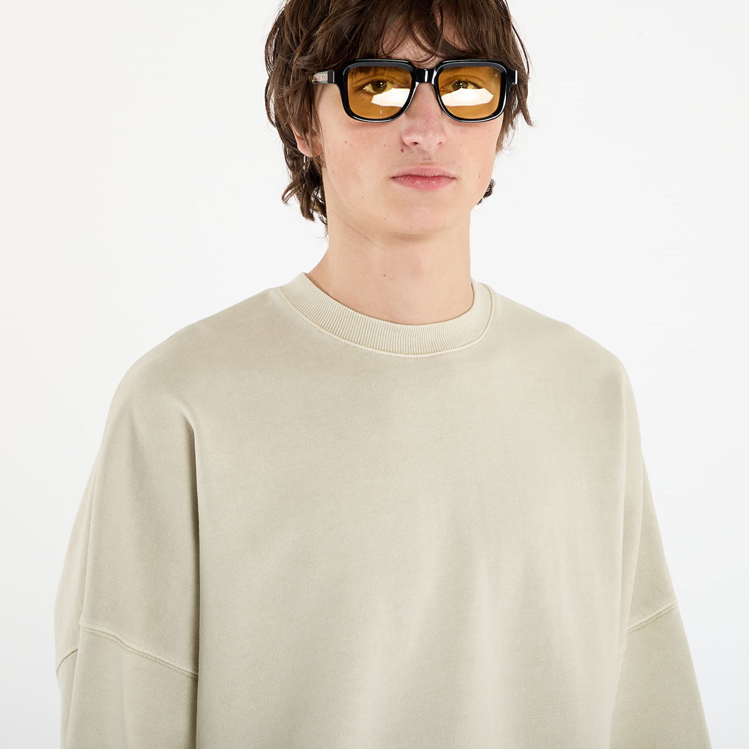 Huppari Carhartt WIP Oversized Crewneck Garment Dyed Sweatshirt Beige | I035636.2LPGD, 1