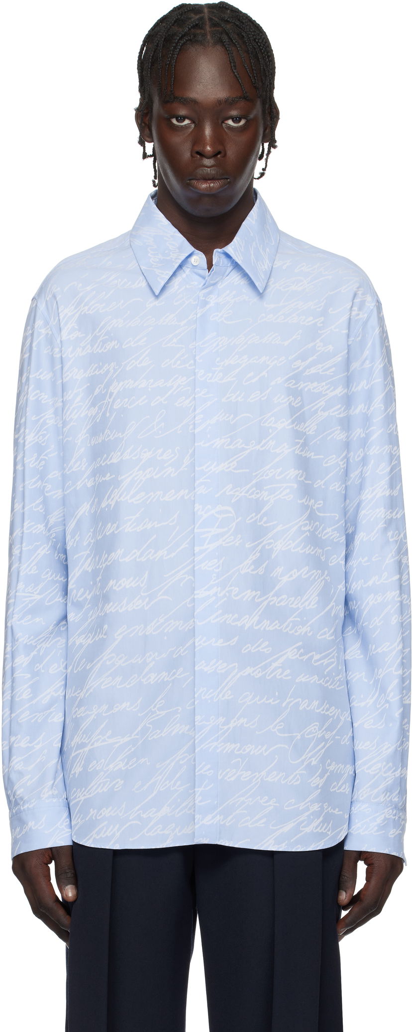 Paita Balmain Love Letter Print Shirt Sininen | EH1HS405CF82