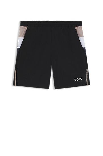 Shortsit BOSS Stretch Tennis Shorts with Moisture Management Musta | 50541370