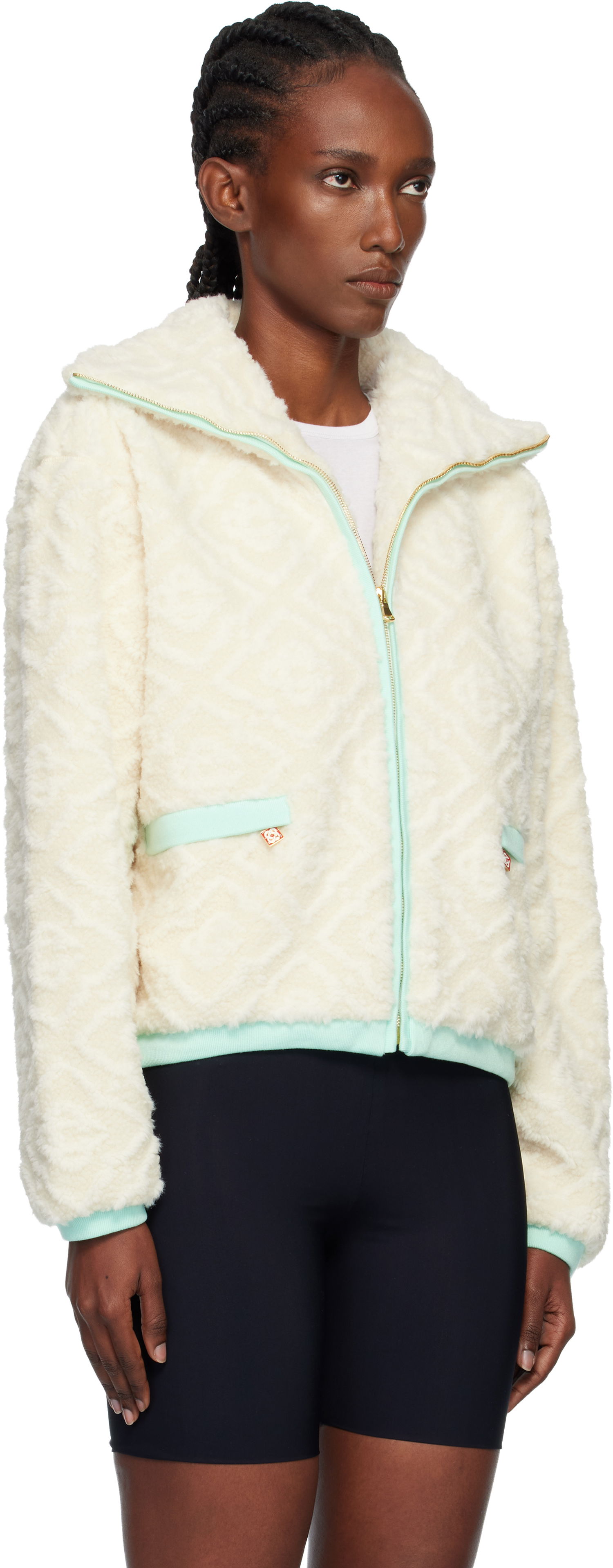 Takki Casablanca Monogram Jacquard Fleece Jacket Valkoinen | WPF25-JK-390-01, 1
