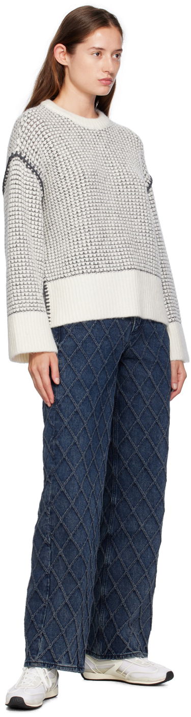 Villapaita rag & bone Katie Waffle Knit Sweater Valkoinen | WAS24F050SA50, 3