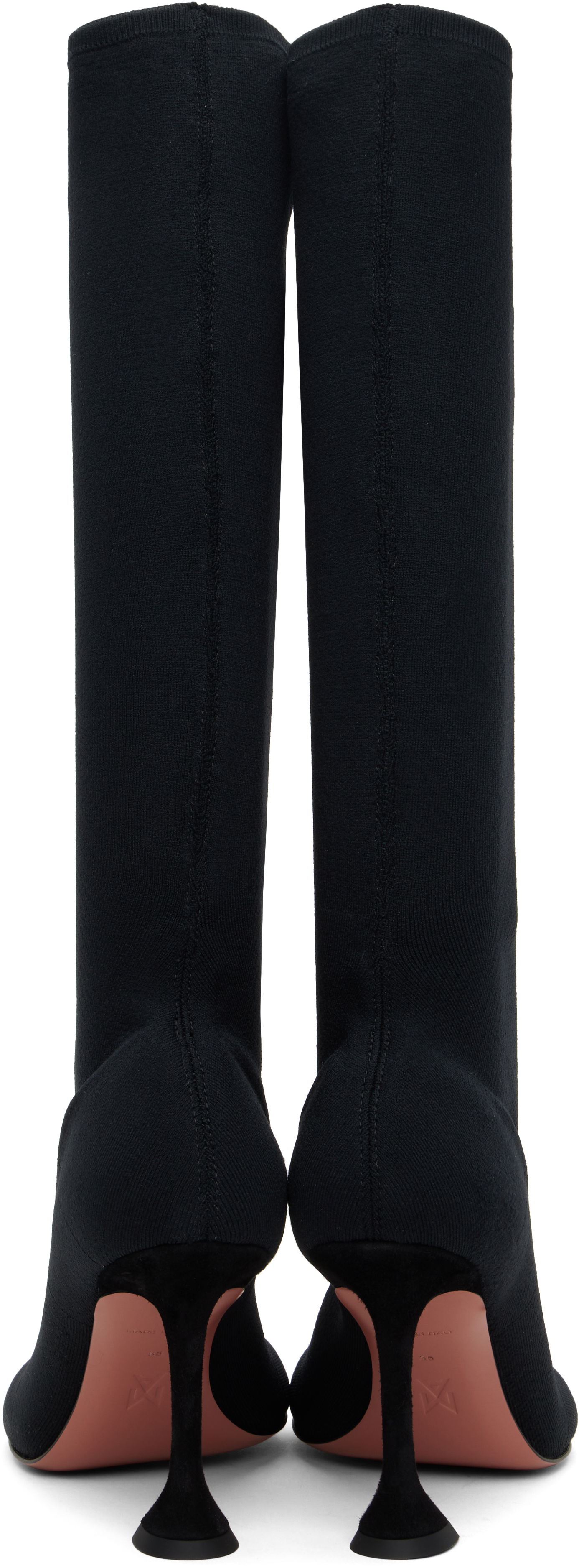 Tennarit ja kengät Amina Muaddi Amina Muaddi Veneda Stretch Tall Boots Musta | VENEDA STRETCH BOOT 95 KNIT, 1