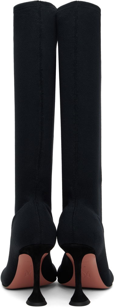 Tennarit ja kengät Amina Muaddi Amina Muaddi Veneda Stretch Tall Boots Musta | VENEDA STRETCH BOOT 95 KNIT, 1