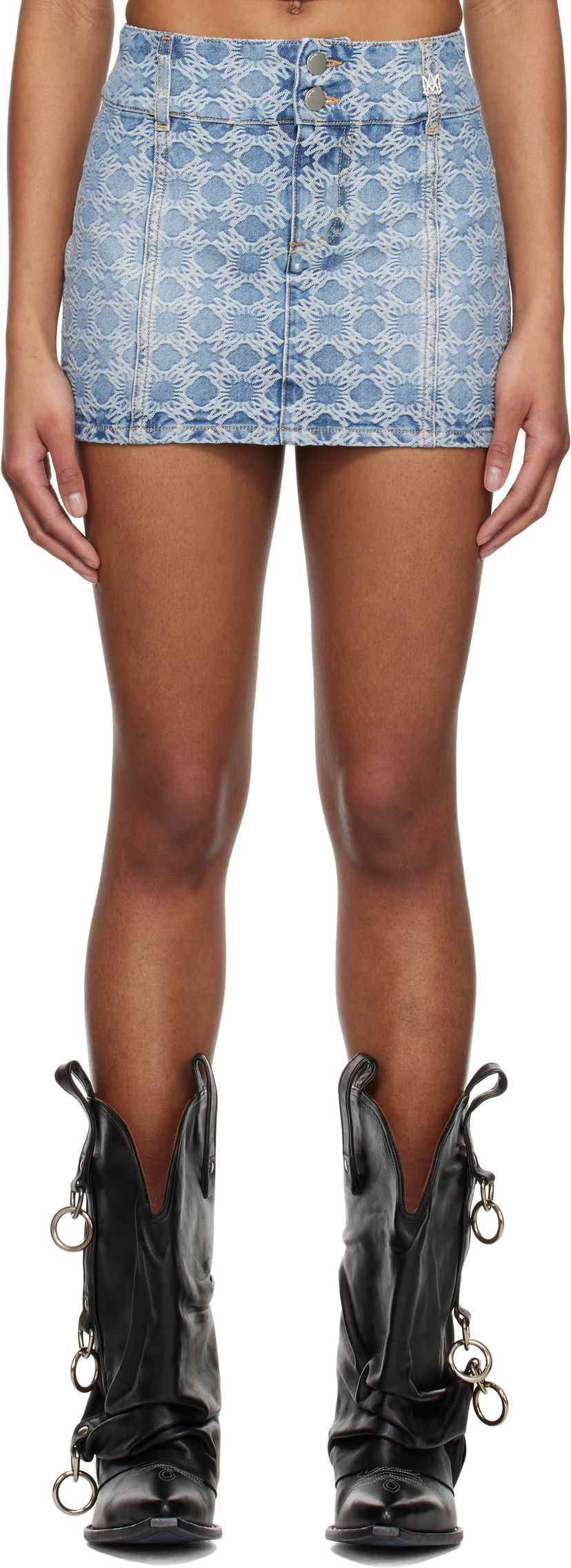 Hame AMIRI AMIRI MA Quad Jacquard Denim Miniskirt Sininen | AWDNKR1006