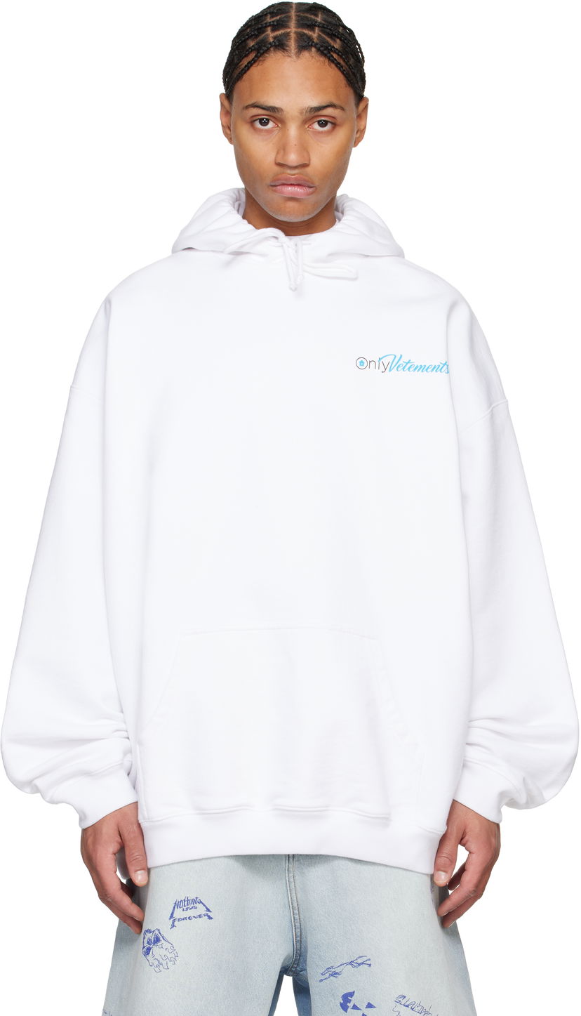 Huppari VETEMENTS 'Only' Oversized Hoodie Valkoinen | UA66HD770W
