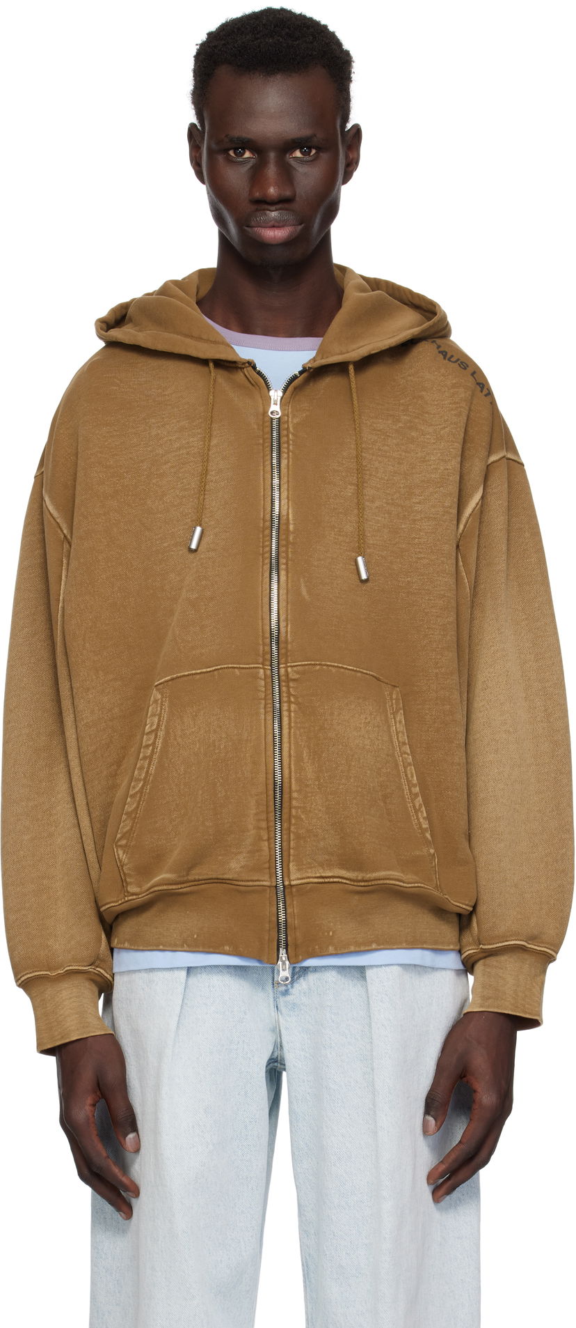Huppari Eckhaus Latta Eckhaus Latta Zip-Up Hoodie Ruskea | 1103-EL-PS25-B - BISON