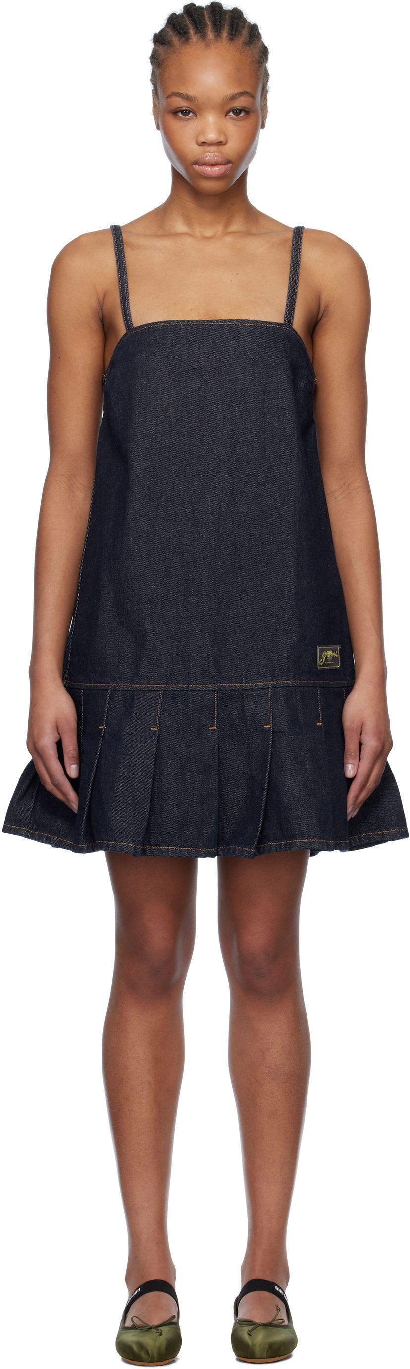 Mekko GANNI GANNI Denim Pleated Mini Dress Sininen | J1622