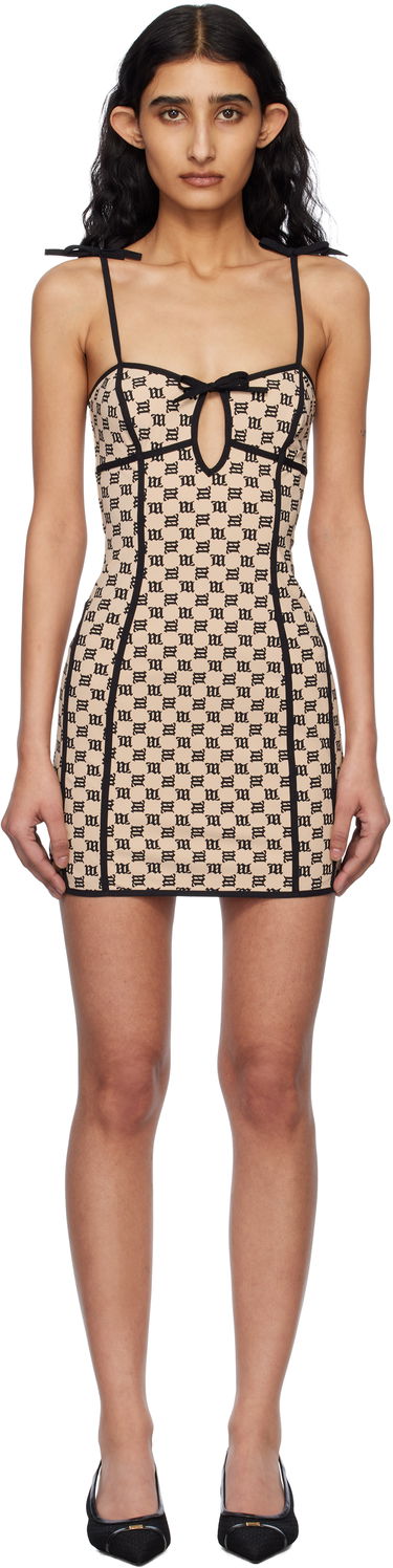 Mekko MISBHV MISBHV Monogram Coquette Minidress Beige | 250W805, 0