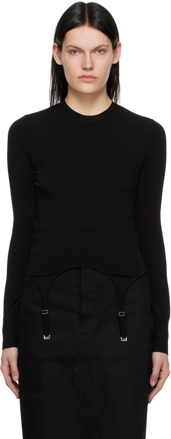 Villapaita Dion Lee Dion Lee Garter Long Sleeve T-Shirt Musta | C7063R22