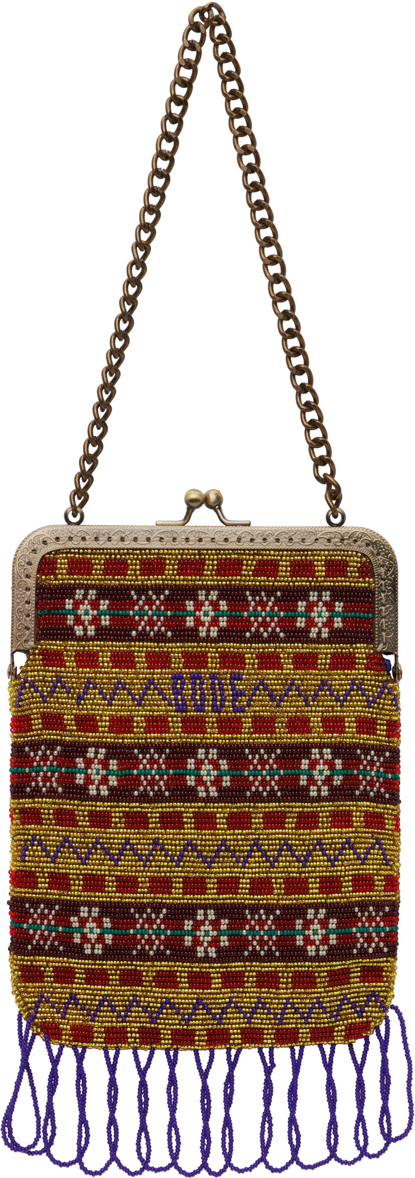 Käsilaukku Bode Bode Beaded Bracken Frame Bag with Tassels Monivärinen | WRS25AC002