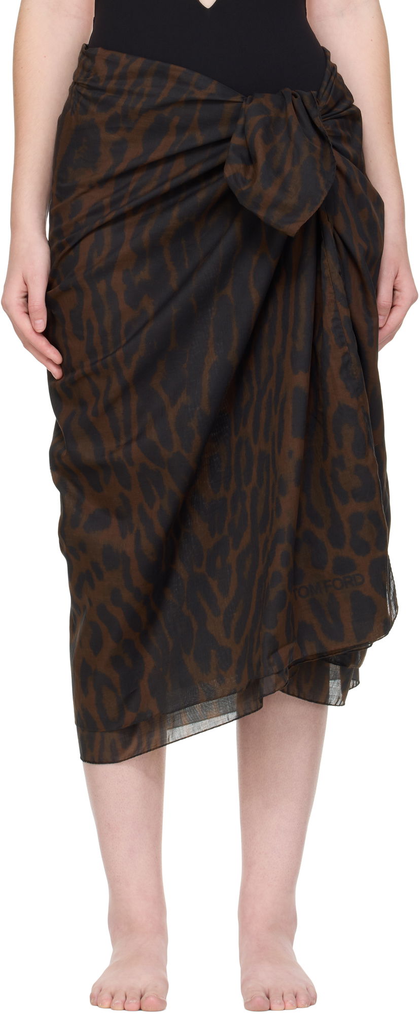 Uimapuvut Tom Ford Tom Ford Pareo Wrap Cover-Up Skirt Ruskea | PAR001-FAP244