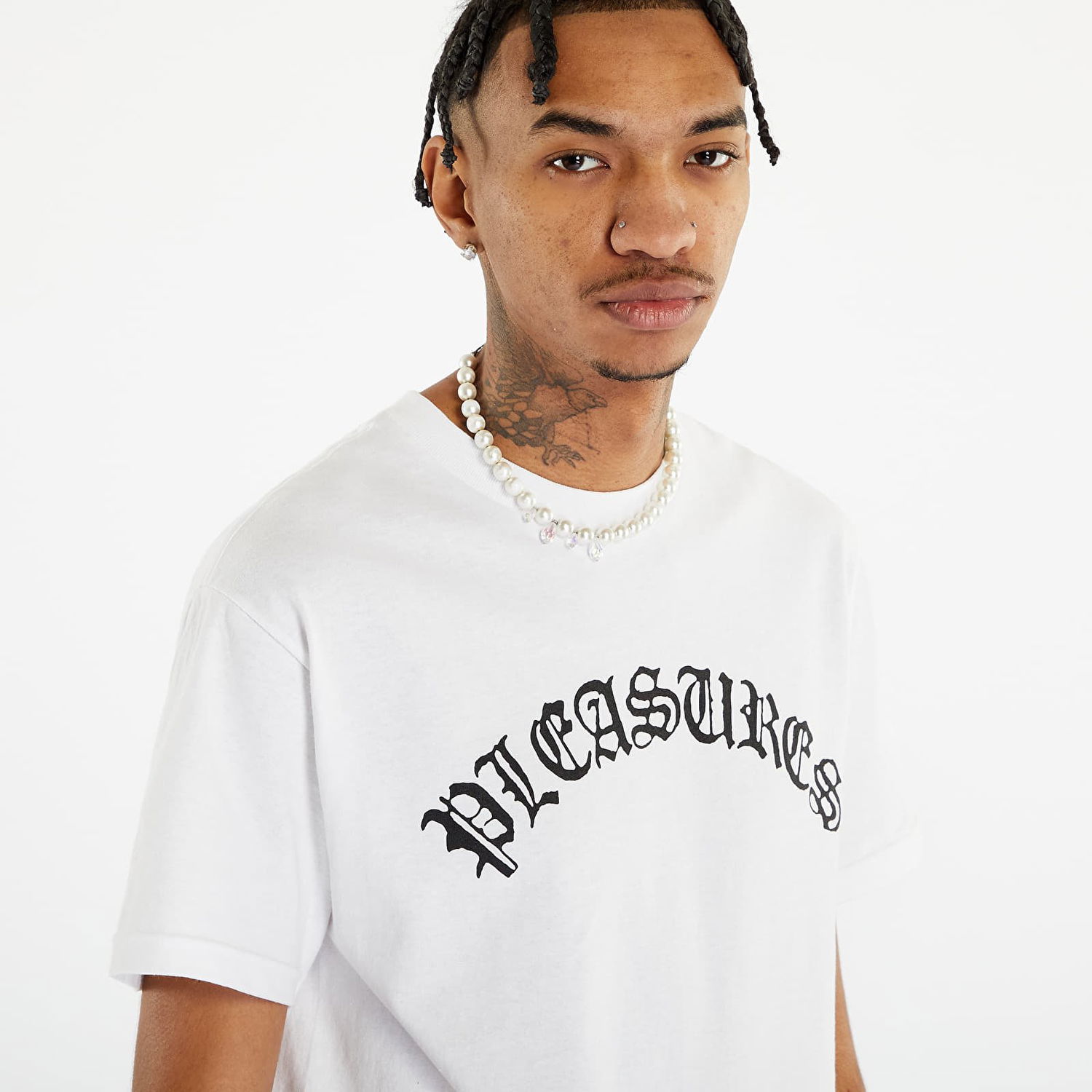 T-paita Pleasures Old E Logo T-Shirt Musta | P23SP063 WHITE, 1