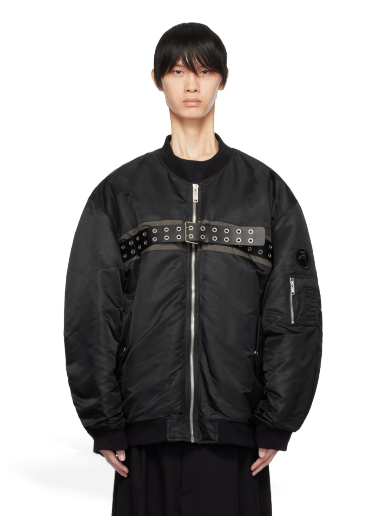 Takki Ambush Belted Bomber Jacket Musta | BMEH011F23FAB0011000