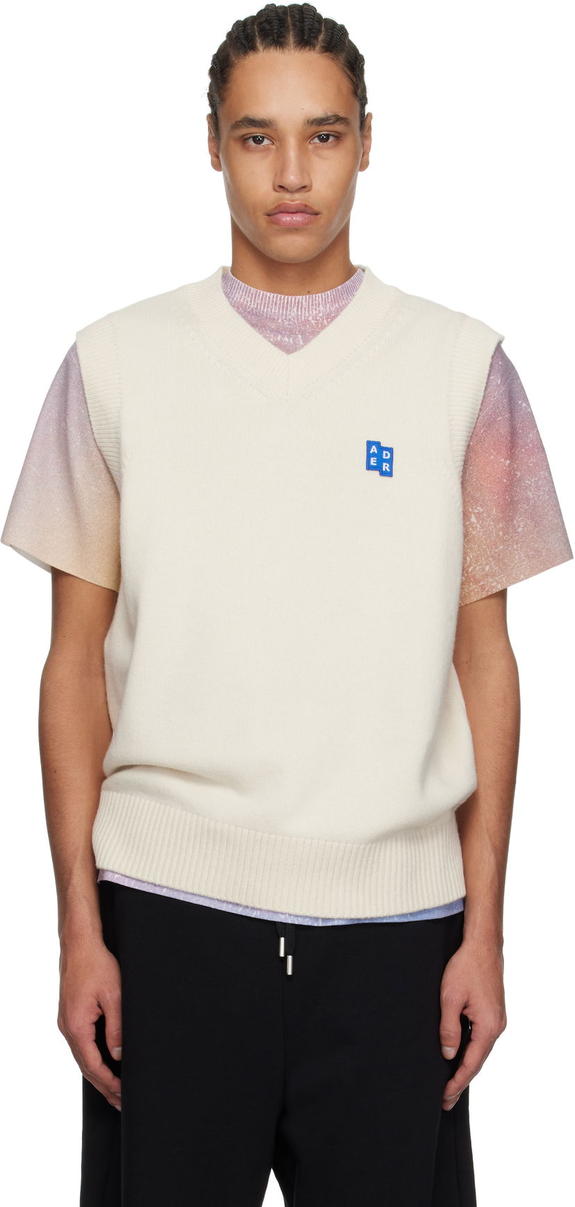Villapaita ADER ERROR ADER error Significant TRS Tag Knit Vest Valkoinen | BO42FYKT0201OT