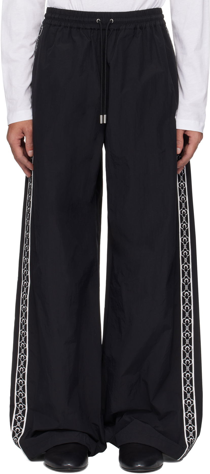 Verryttelyhousut Marine Serre Marine Serre Recycled Nylon Track Sweatpants Musta | UPA055A CWOV0041