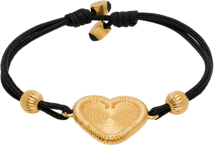 Rannerengas Valentino Valentino Garavani Fil Perdu Gold-Tone Heart Cord Bracelet Musta | 6W0J0Z58CHY
