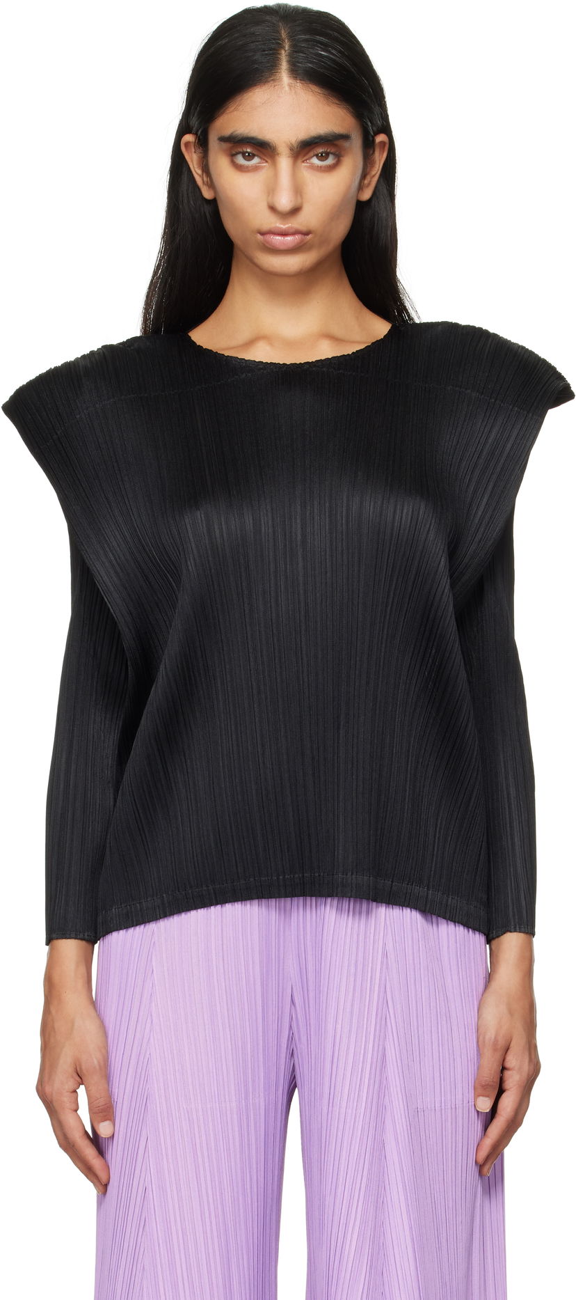 T-paita Pleats Please Issey Miyake Top Musta | PP48JK131