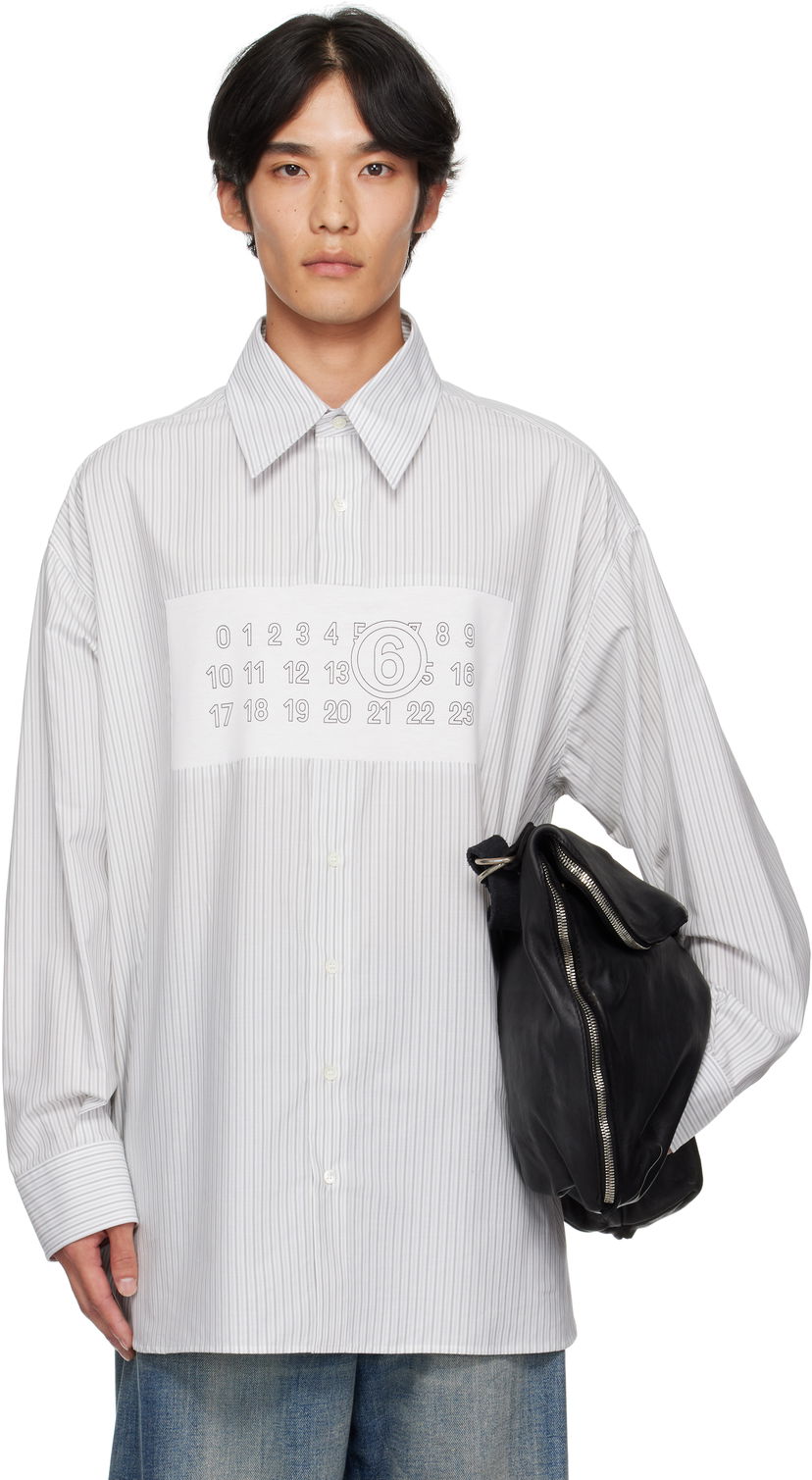 Paita Maison Margiela MM6 Maison Margiela Striped Long Sleeve Shirt Valkoinen | SH0NH0014 M35474