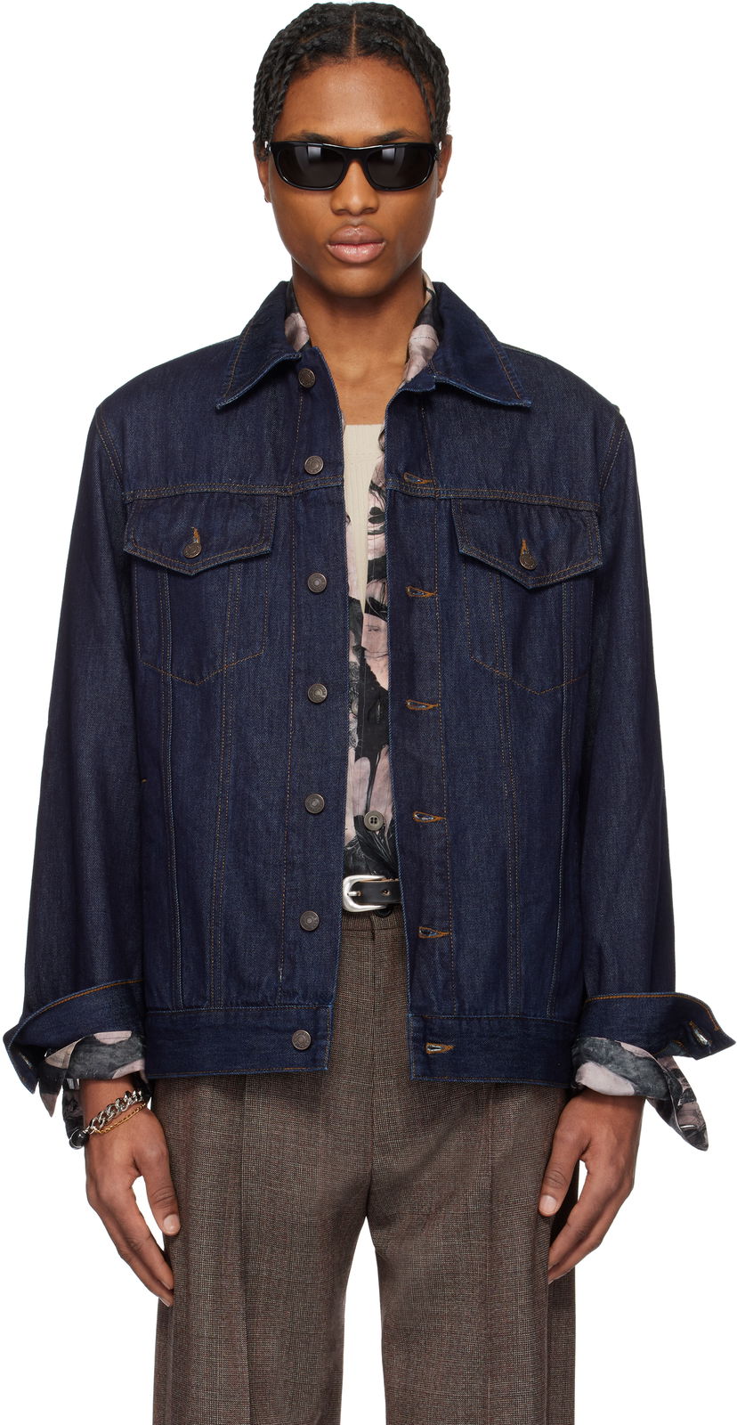 Takki Dries Van Noten Dries Van Noten Paneled Denim Jacket Sininen | 251-020503-1552