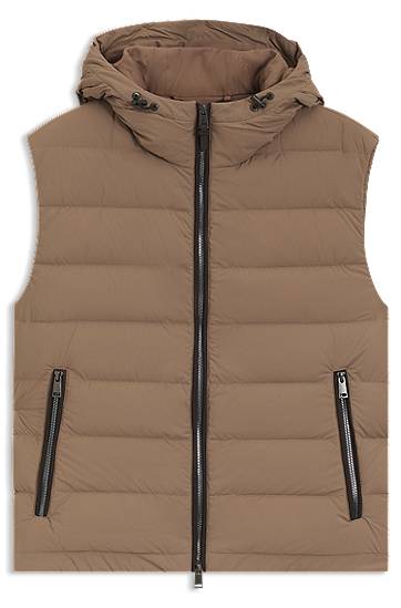 Liivi BOSS Hooded Water-Repellent Down-Filled Gilet Ruskea | 50548618