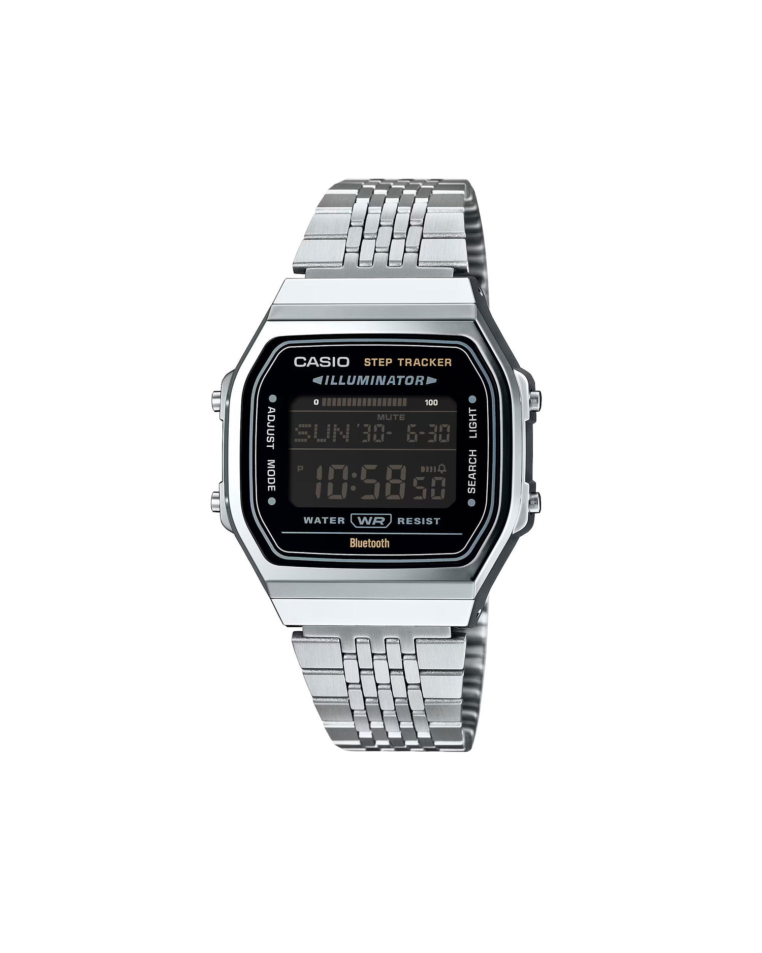 Katsella CASIO Digital Step Tracker Illuminator Bluetooth Water Resistant Watch Metallinen | ABL-100WE-1BEF, 0