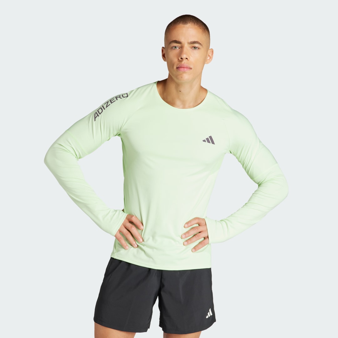 T-paita adidas Performance Adizero Running Long Sleeve Valkoinen | IN1142, 1