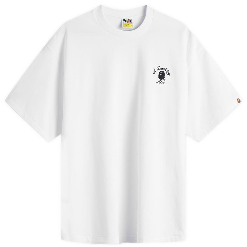 T-paita BAPE One Point College Relaxed Fit T-Shirt, Size Large Valkoinen | 001TEL301304M-WHT