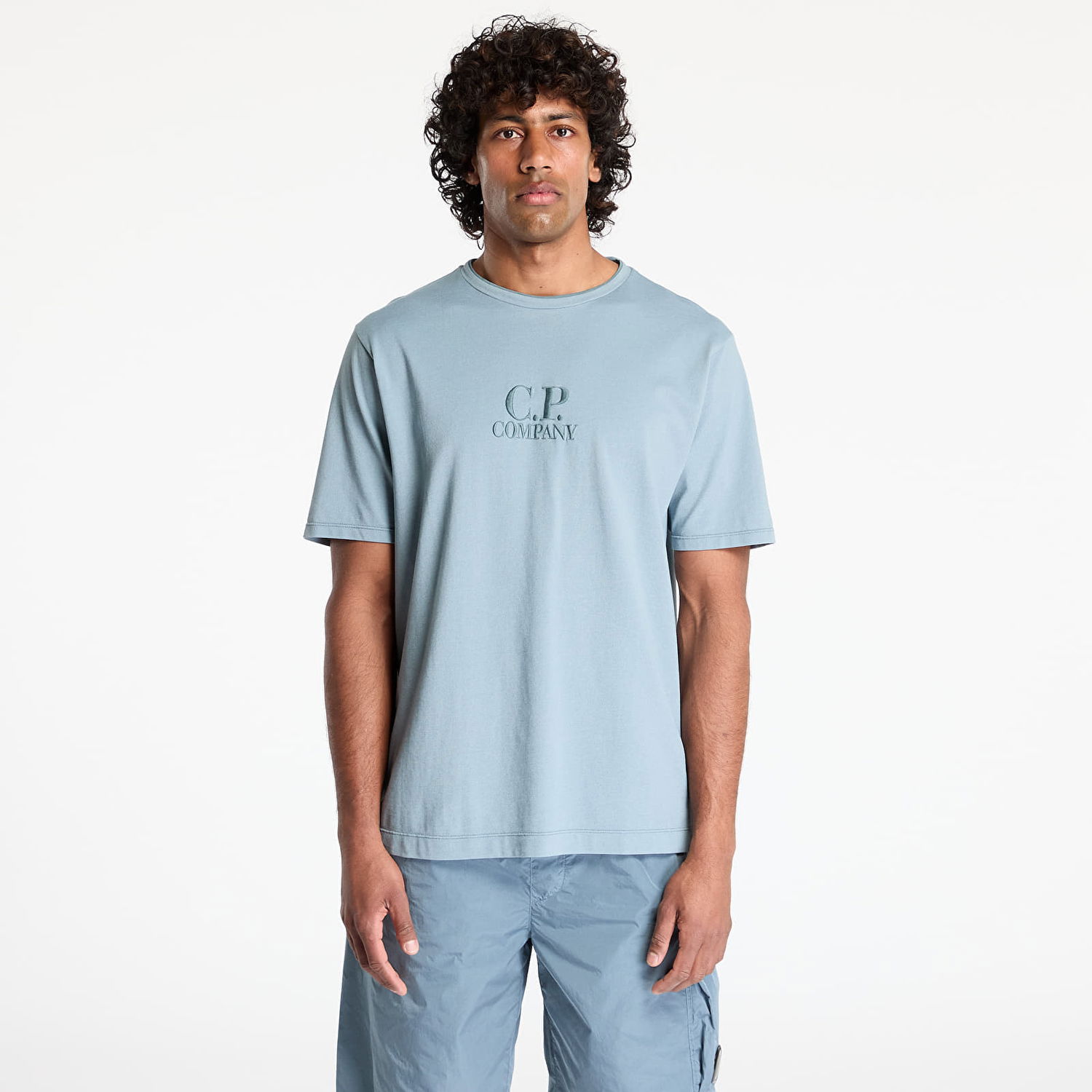 T-paita C.P. Company C.P. Company Tacting Piquet Embroidery T-Shirt Sininen | 18CMTS133A006263G-872, 0