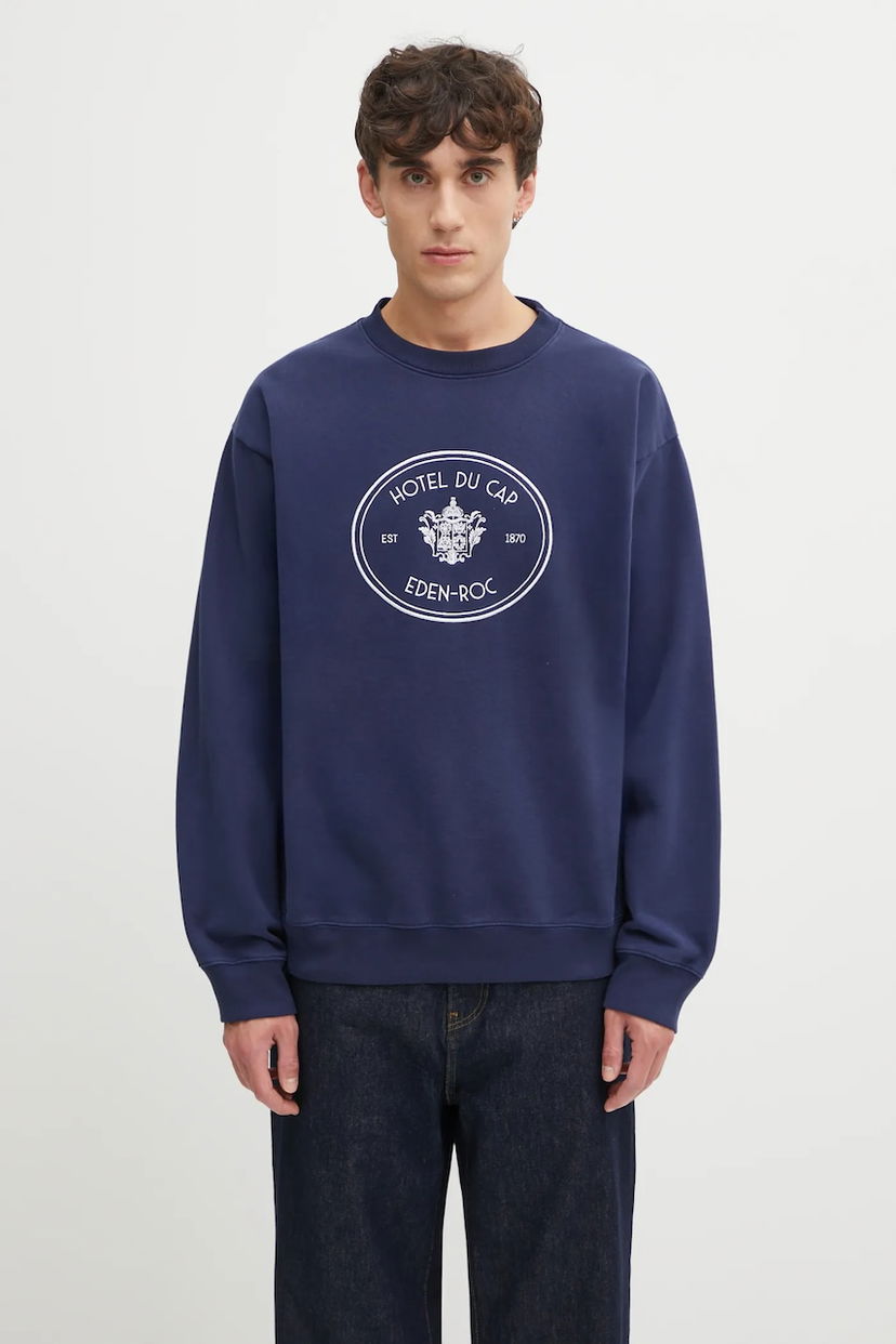 Huppari Sporty & Rich Embroidered Eden Crest Sweatshirt Tummansininen | ST07160621BL106