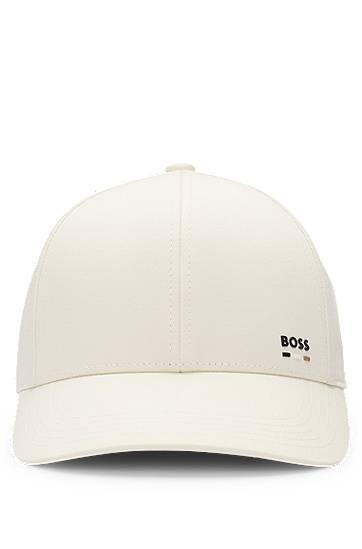 Korkki BOSS BOSS Cotton-twill Cap with Logo Trim Valkoinen | 50539428