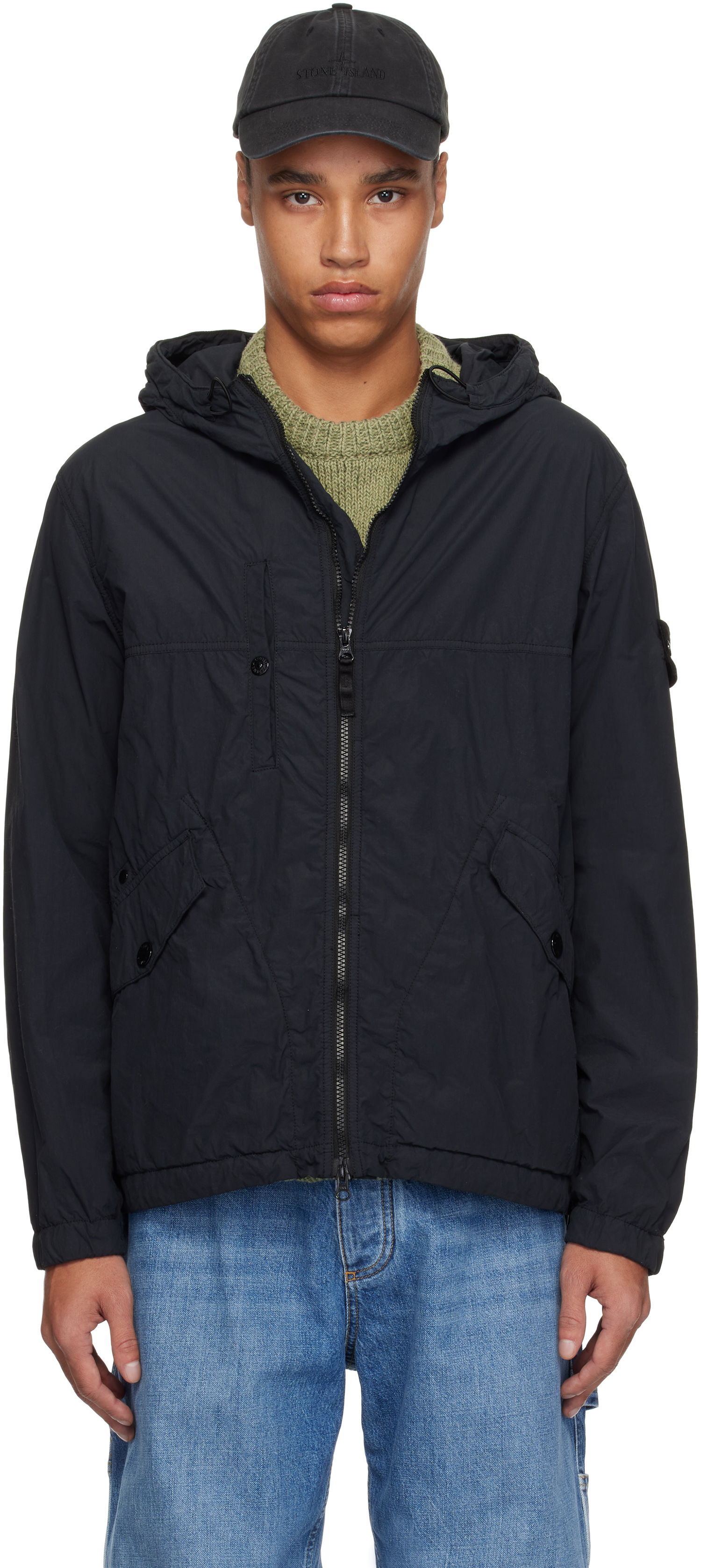 Tuulitakki Stone Island Stone Island Nylon Ghost Jacket Musta | K1S15 4100032 S00F6, 0