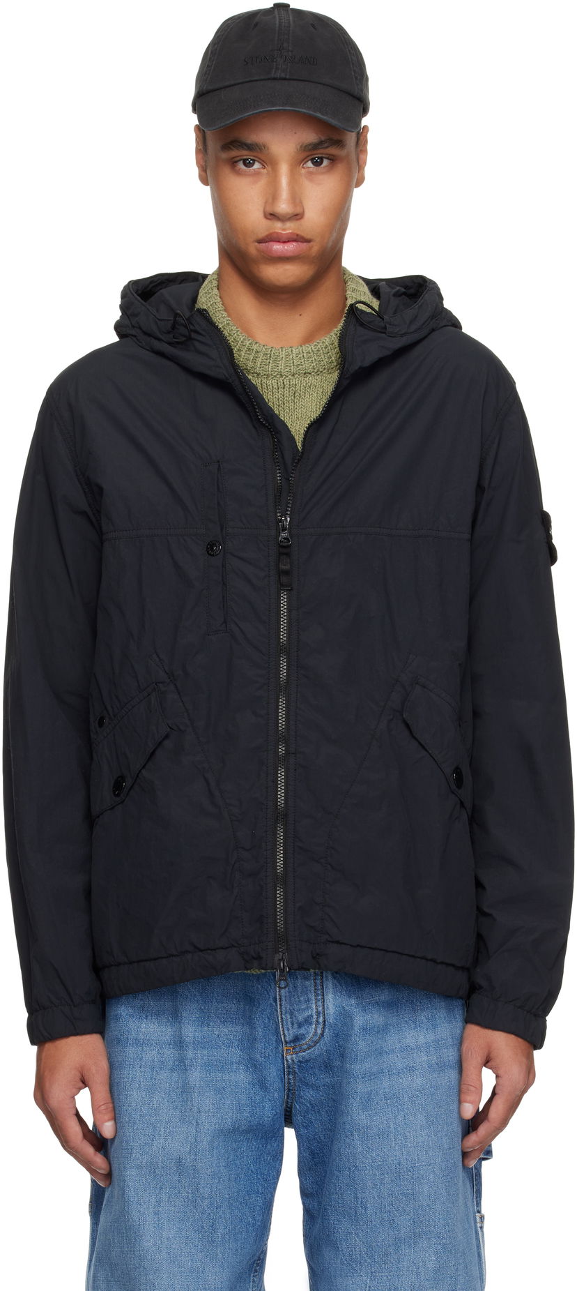 Tuulitakki Stone Island Stone Island Nylon Ghost Jacket Musta | K1S15 4100032 S00F6
