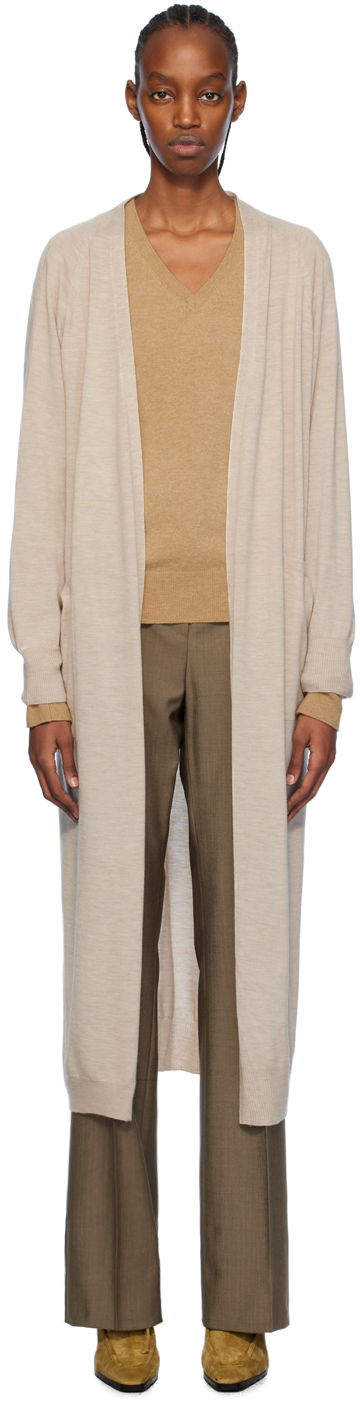 Villapaita Max Mara Max Mara Katanga Longline Cardigan Beige | 2411341071600