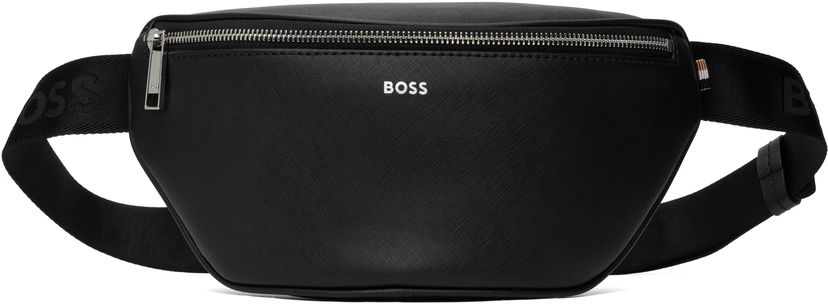 Vyötärölaukku BOSS Saffiano Leather Belt Bag Musta | 50485597