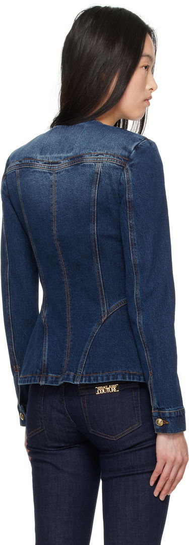 Takki Versace Versace Jeans Couture Fitted Denim Jacket Sininen | E78HAS457_EDW009VF1, 2