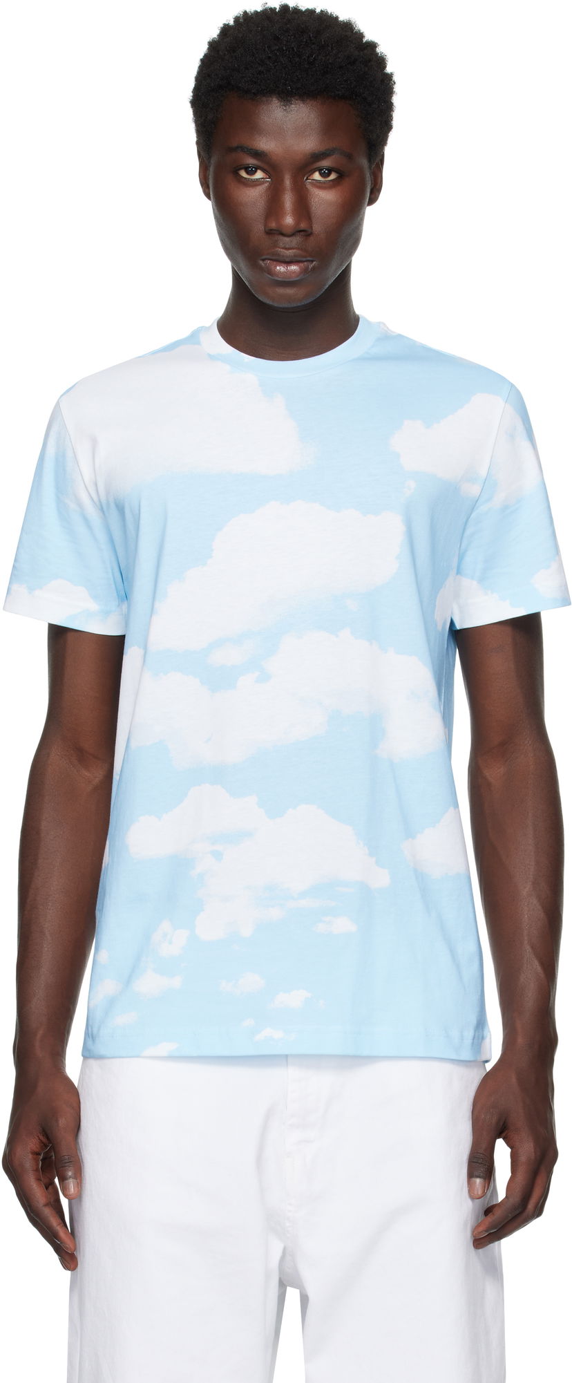 T-paita Moschino Moschino Archive Clouds T-Shirt Sininen | 252ZZ071552411888