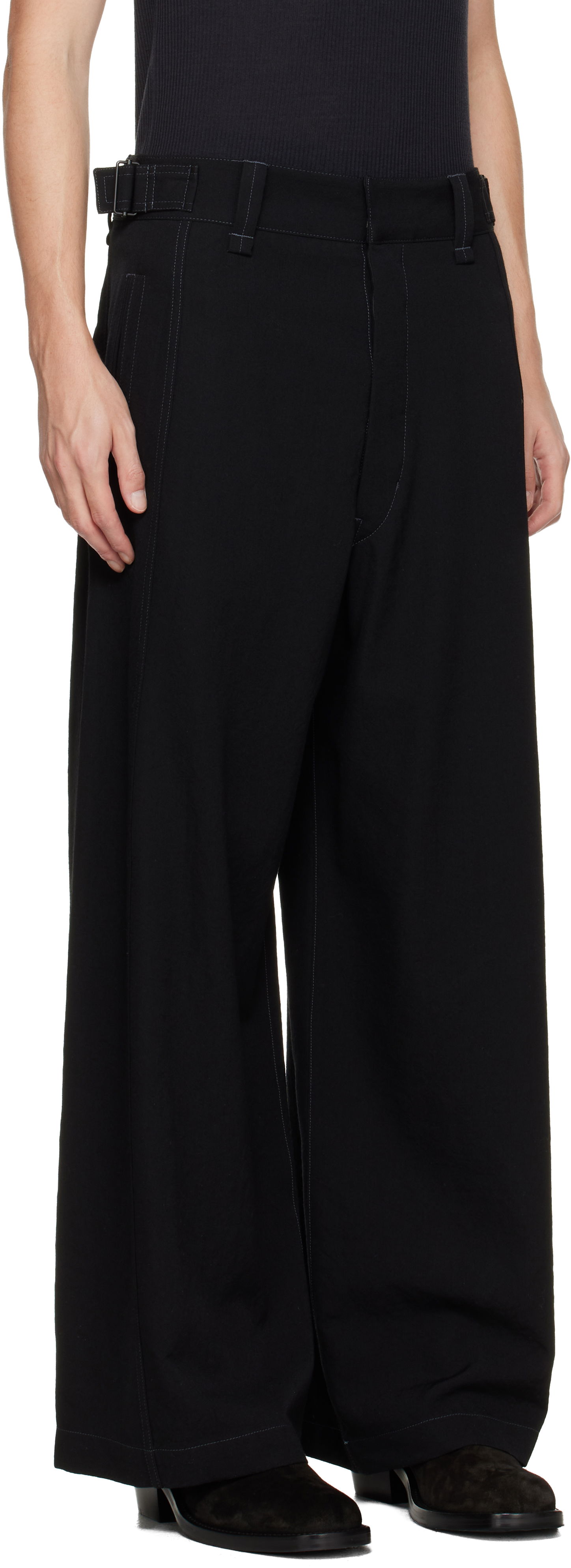 Housut LEMAIRE LEMAIRE Maxi Utility Trousers Musta | PA1249 LF1457, 1
