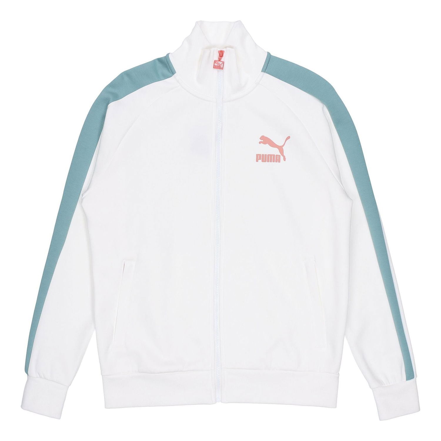 Verryttelypuku Puma Iconic Running Colorblock Stand Collar Jacket Valkoinen | 531377-57, 0