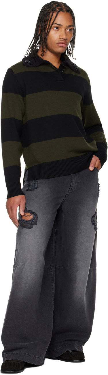 Jeans Simone Rocha Simone Rocha Embellished Wide Leg Puddle Jeans Musta | 4162B 1239D, 3