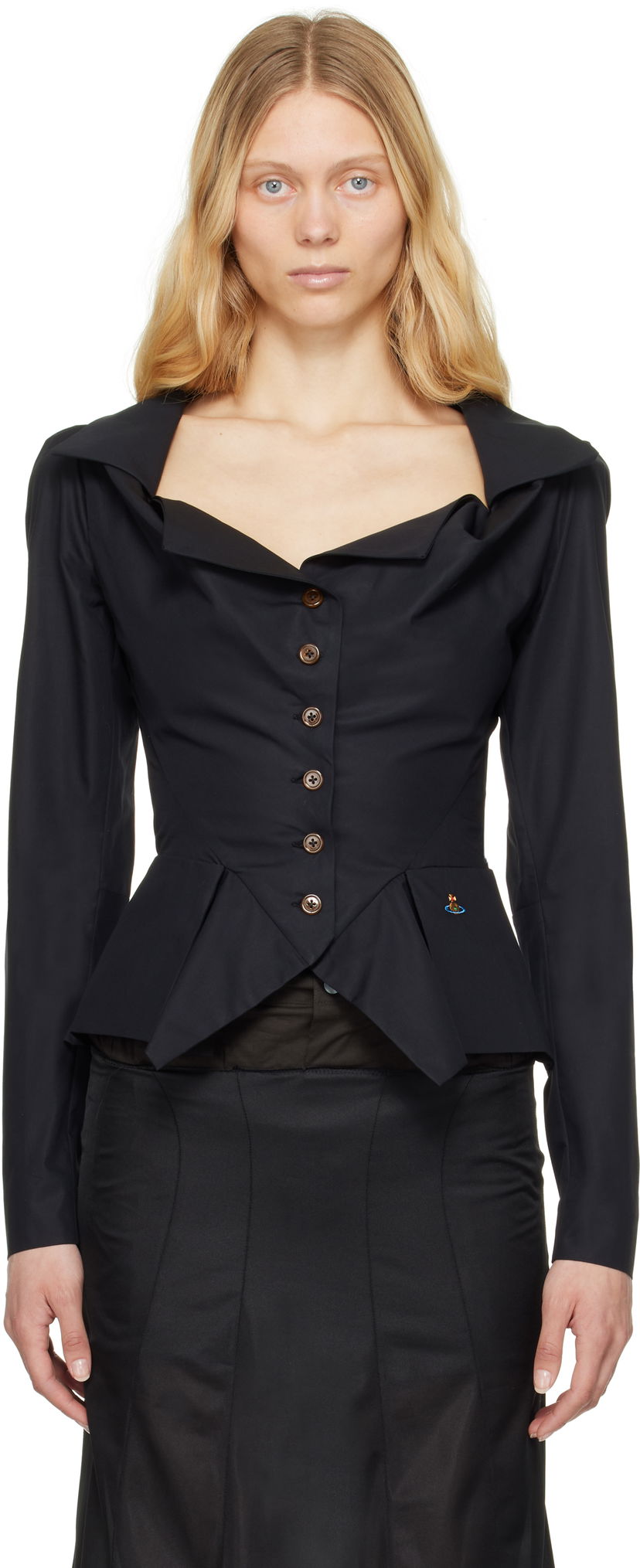 Paita Vivienne Westwood Vivienne Westwood Monday Peplum Shirt Musta | 15010061-W009Q-