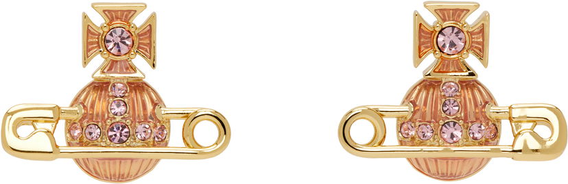 Korvakorut Vivienne Westwood Vivienne Westwood Kitty Orb Safety Pin Earrings Vaaleanpunainen | 6201033P-02R850-