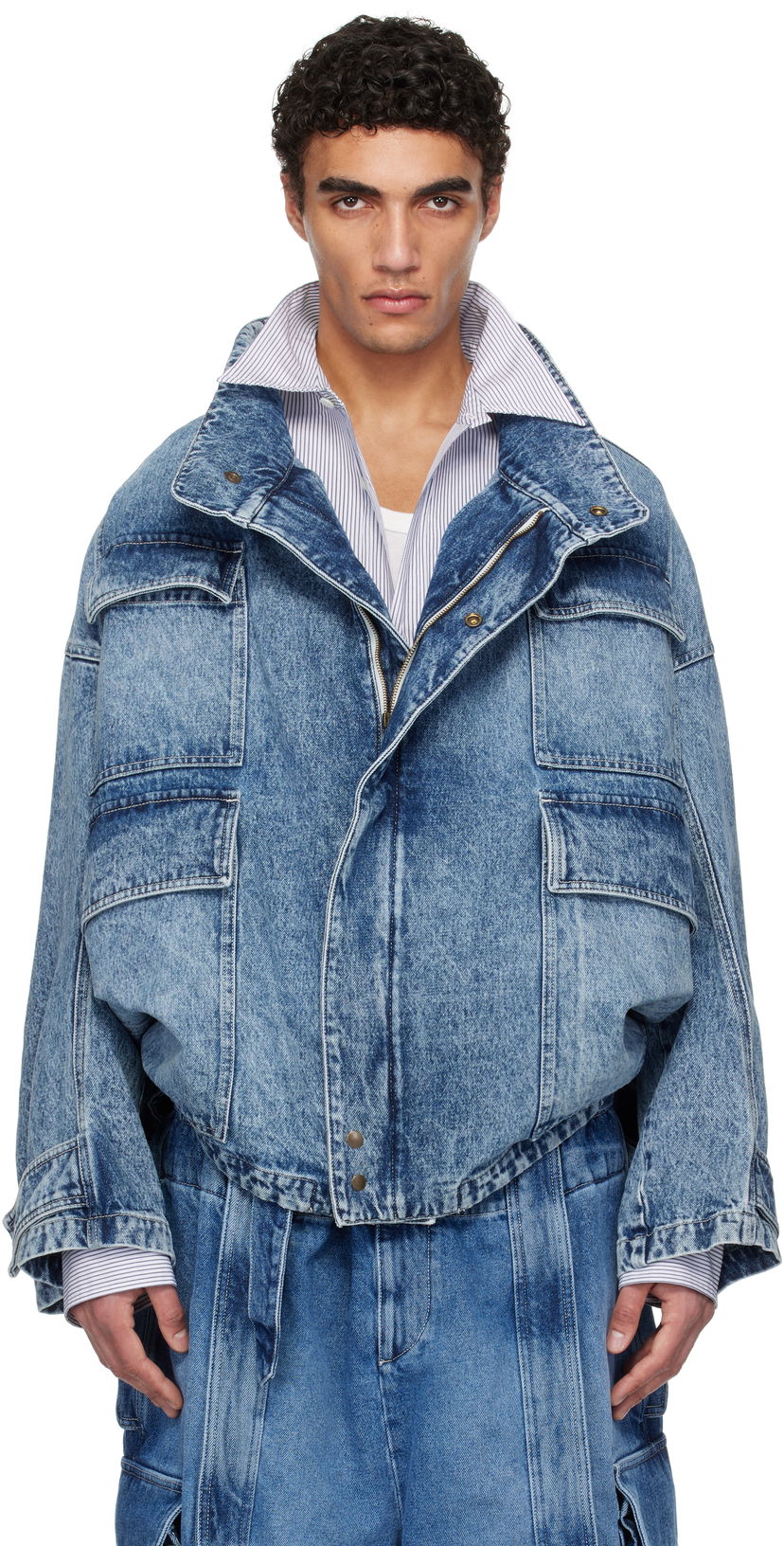 Takki HED MAYNER Hed Mayner Flap Pocket Denim Jacket Sininen | HMMA67024A-HA190
