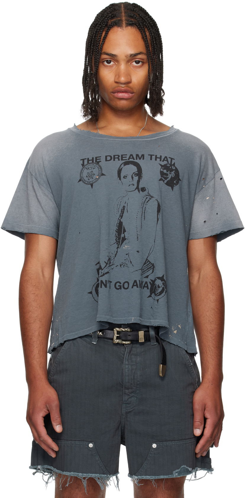 T-paita Enfants Riches Déprimés Enfants Riches Déprimés 'Dream That Won't Go Away' Distressed Graphic T-Shirt Harmaa | 010-819