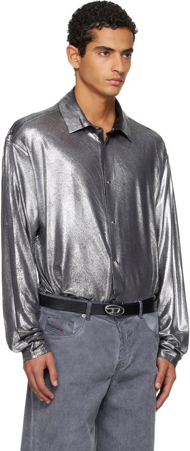 Paita Diesel Foiled Long-Sleeve Button-Up Shirt Metallinen | A19410-0NKCU-9AW, 1