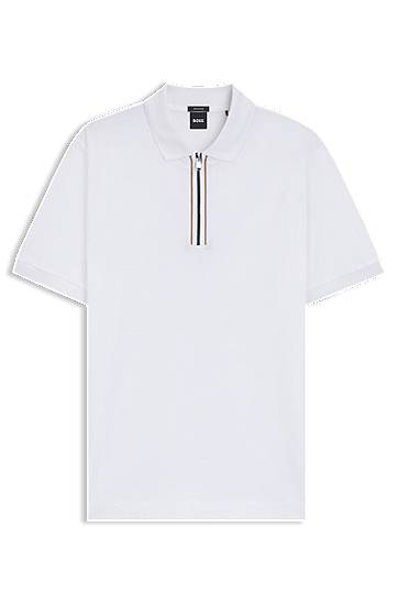 Poolopaita BOSS Polo Shirt with Zip Placket Valkoinen | 50543880