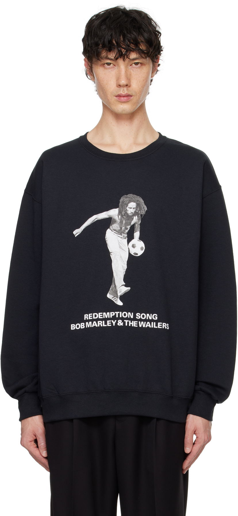 Huppari WACKO MARIA Bob Marley Crewneck Sweatshirt Musta | BOBMARLEY-WM-SS14