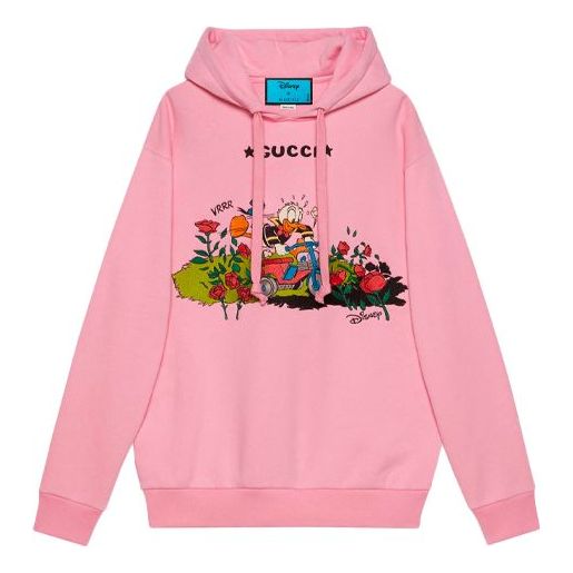 Huppari Gucci Gucci x Disney Donald Duck Cotton Hoodie Vaaleanpunainen | 615061-XJDC7-5358