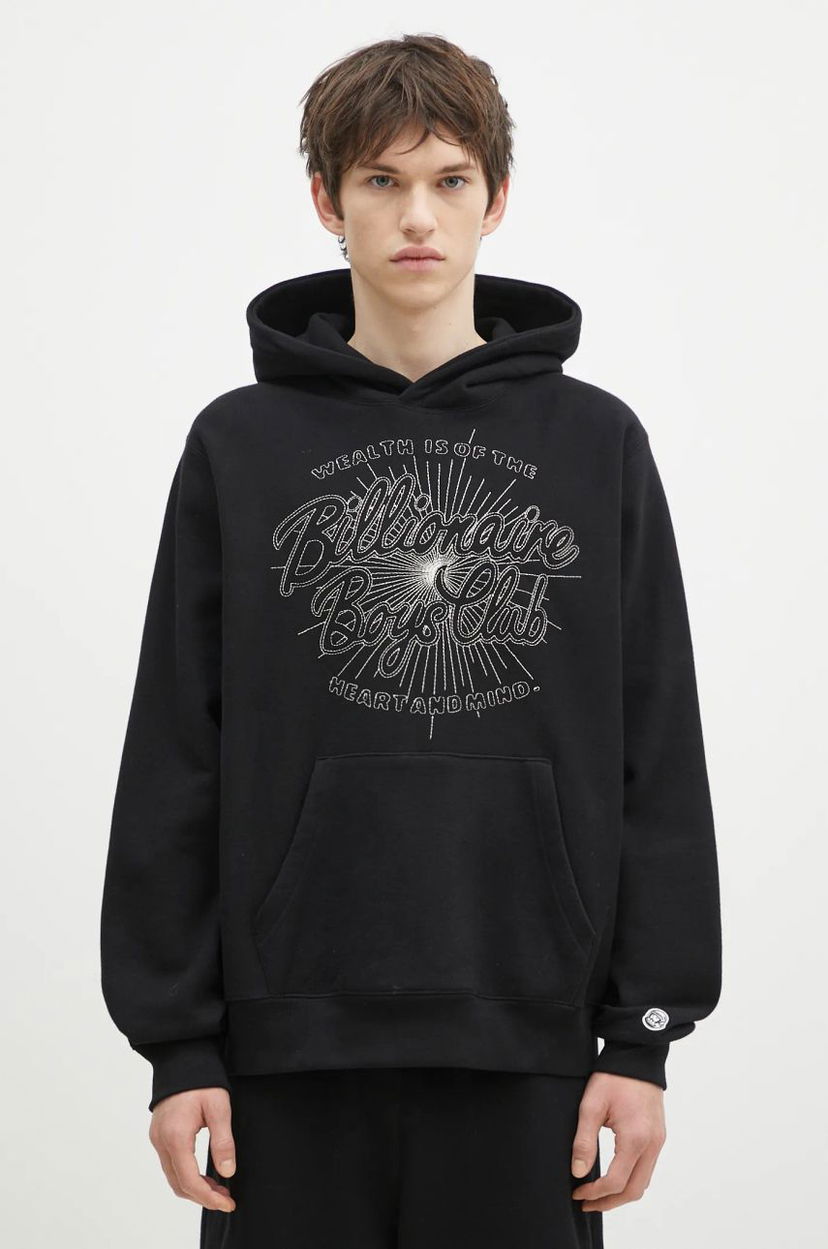 Huppari BILLIONAIRE BOYS CLUB Script Logo Chainstitch Popover Hoodie Musta | B24448